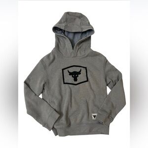 UA Project Rock Gray Hoodie with Bull Logo